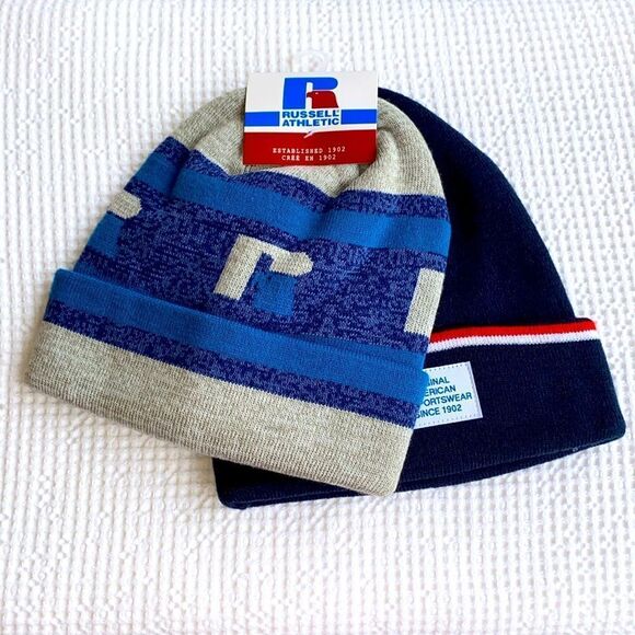 New Russell Athletic 2 Pack Knit Cuff Beanie Cap - Picture 1 of 5